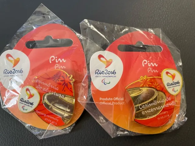 Pins das Cerimonias Paralímpicas Rio 2016 oficiais