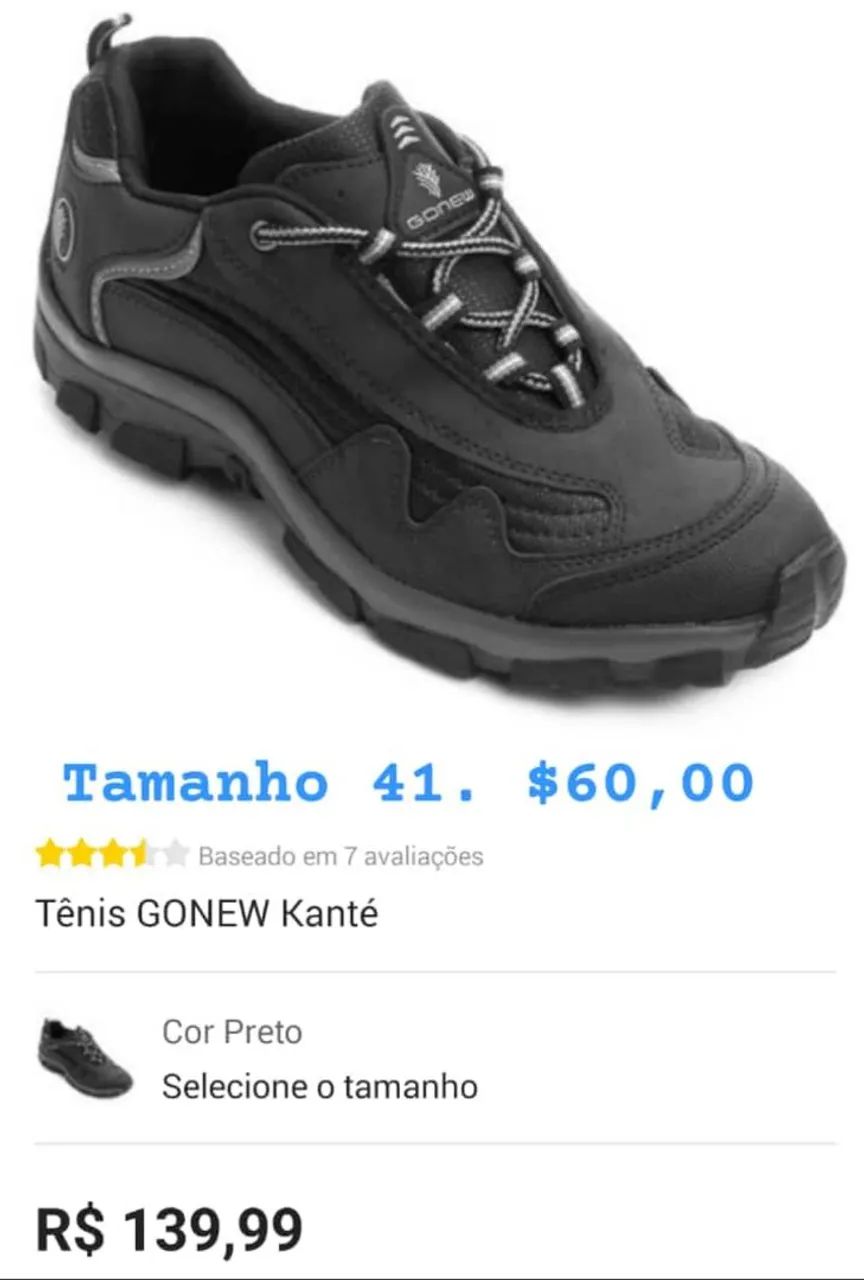 Tênis GONEW Kanté - Tamanho 41