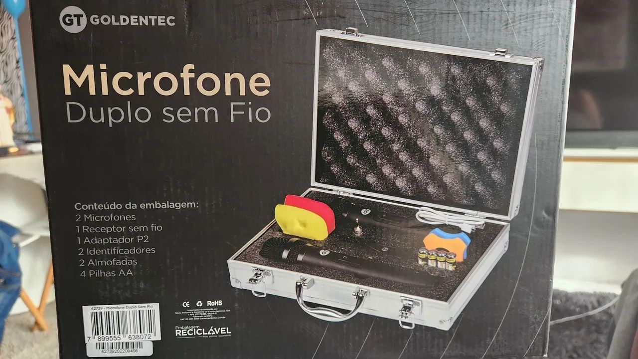 Microfone Duplo Sem Fio GoldenTec - Alta Qualidade - Foto 2