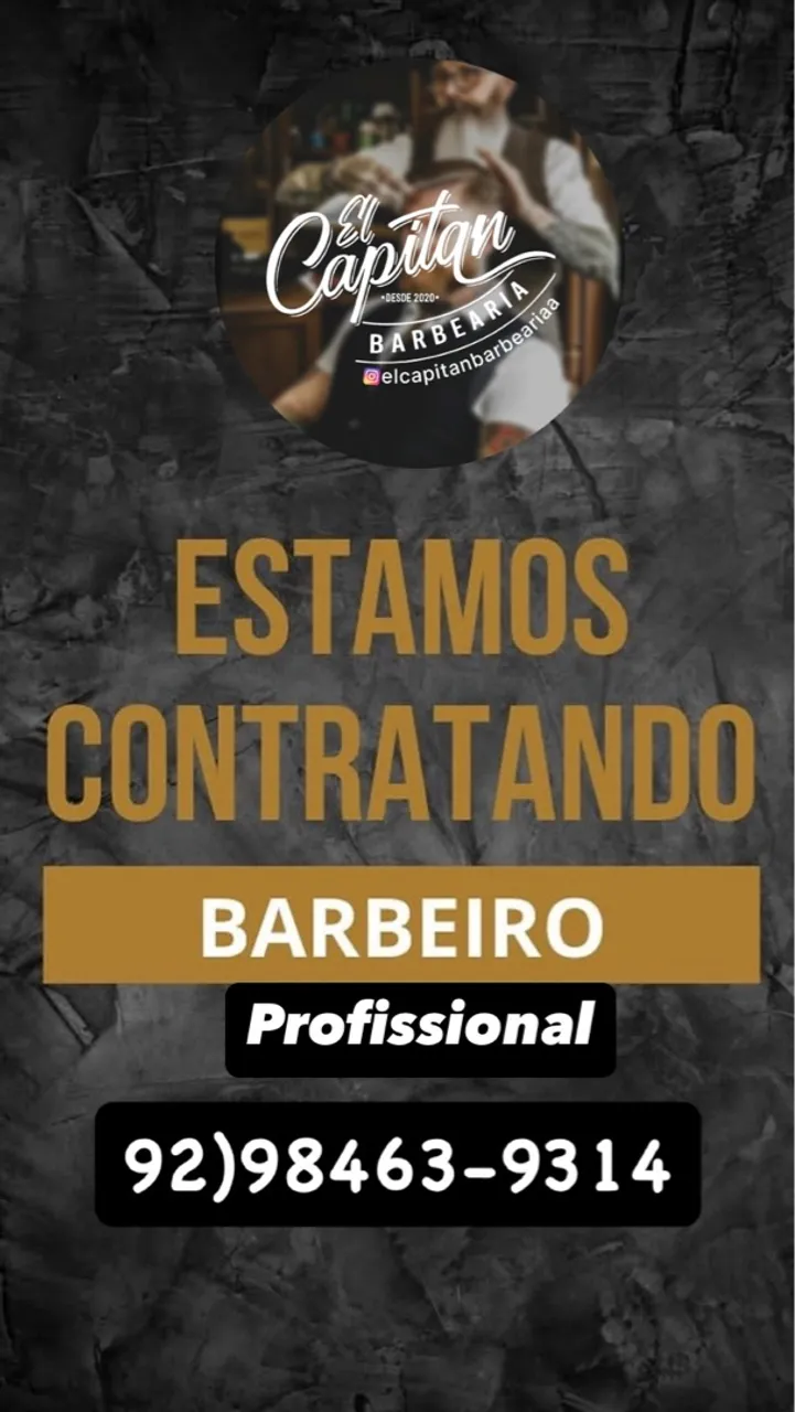 Vaga disponível pra barbeiro