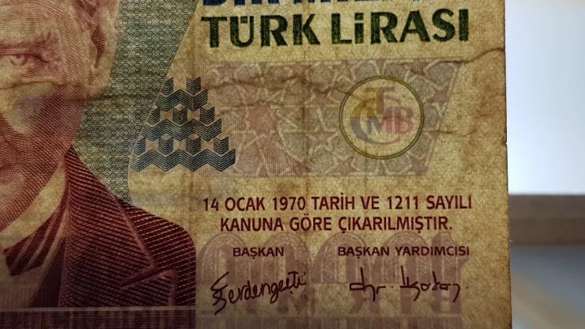 Nota cédula de Lira Turca de 1000000 Liras de 1970 - Foto 3