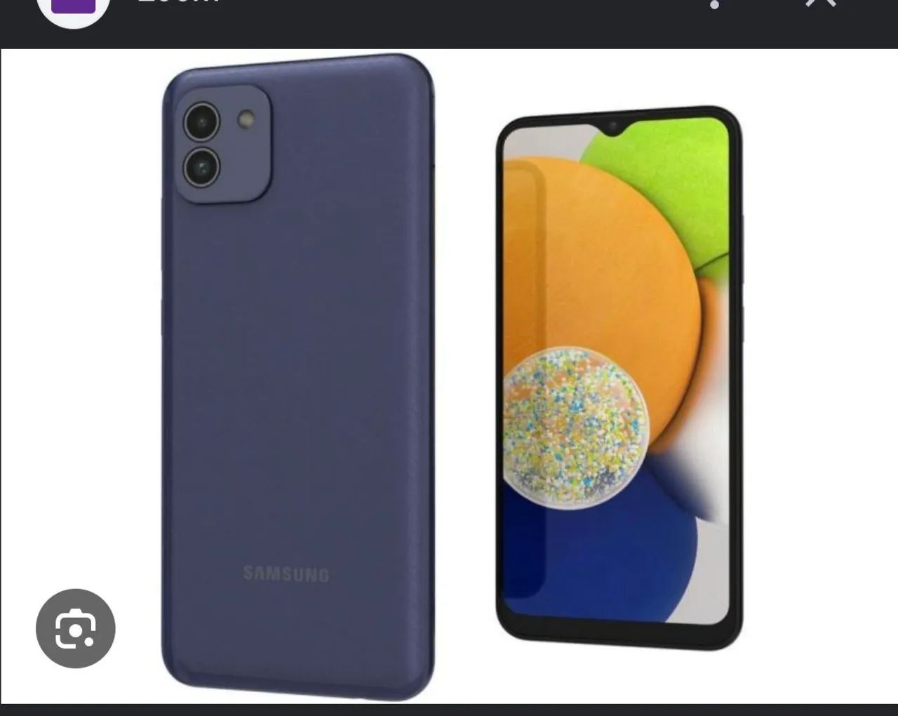 A03 64gb com problema na tela