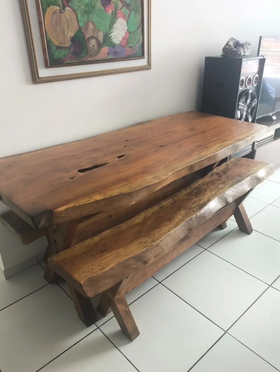 Mesa com banco de madeira de jaca - Foto 2