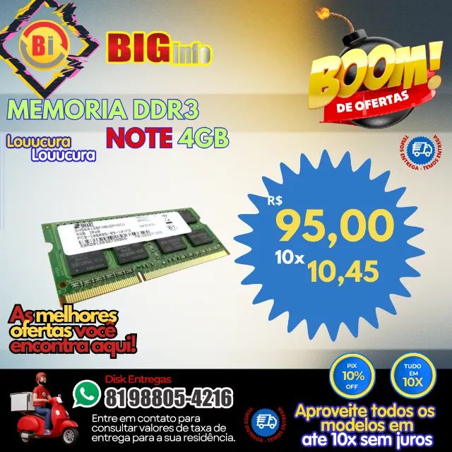 Memoria Ddr3 4gb 1600MHZ Notebook
