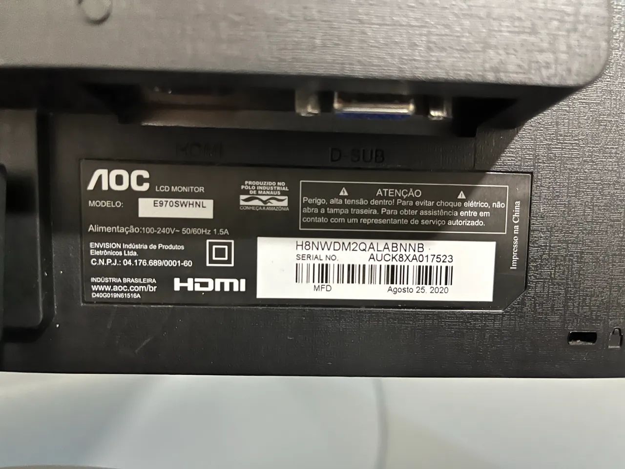 Monitor AOC 18,5" LED HD EM PERFEITO ESTADO - Foto 4