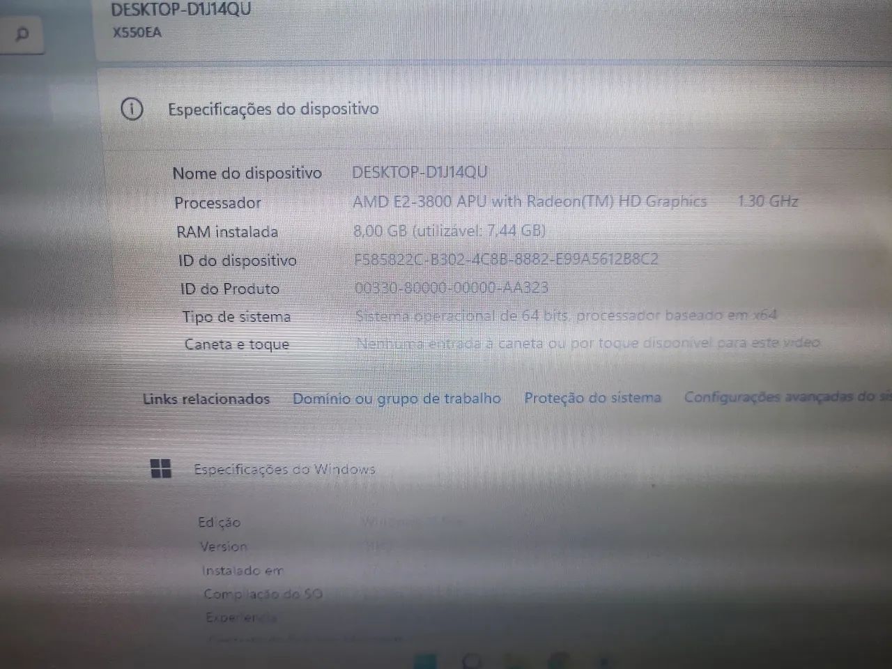Notebook Asus amd E2 3800 com 8gb ram ssd de 128gb  - Foto 3