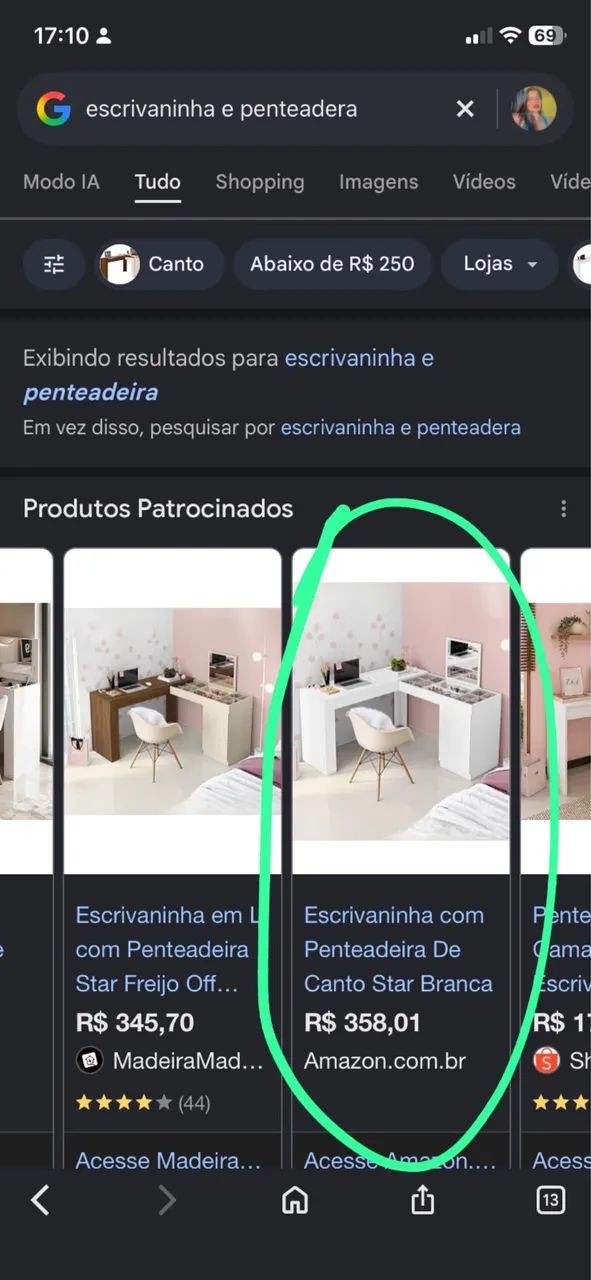 Escrivaninha com penteadeira e cadeira star - Foto 4