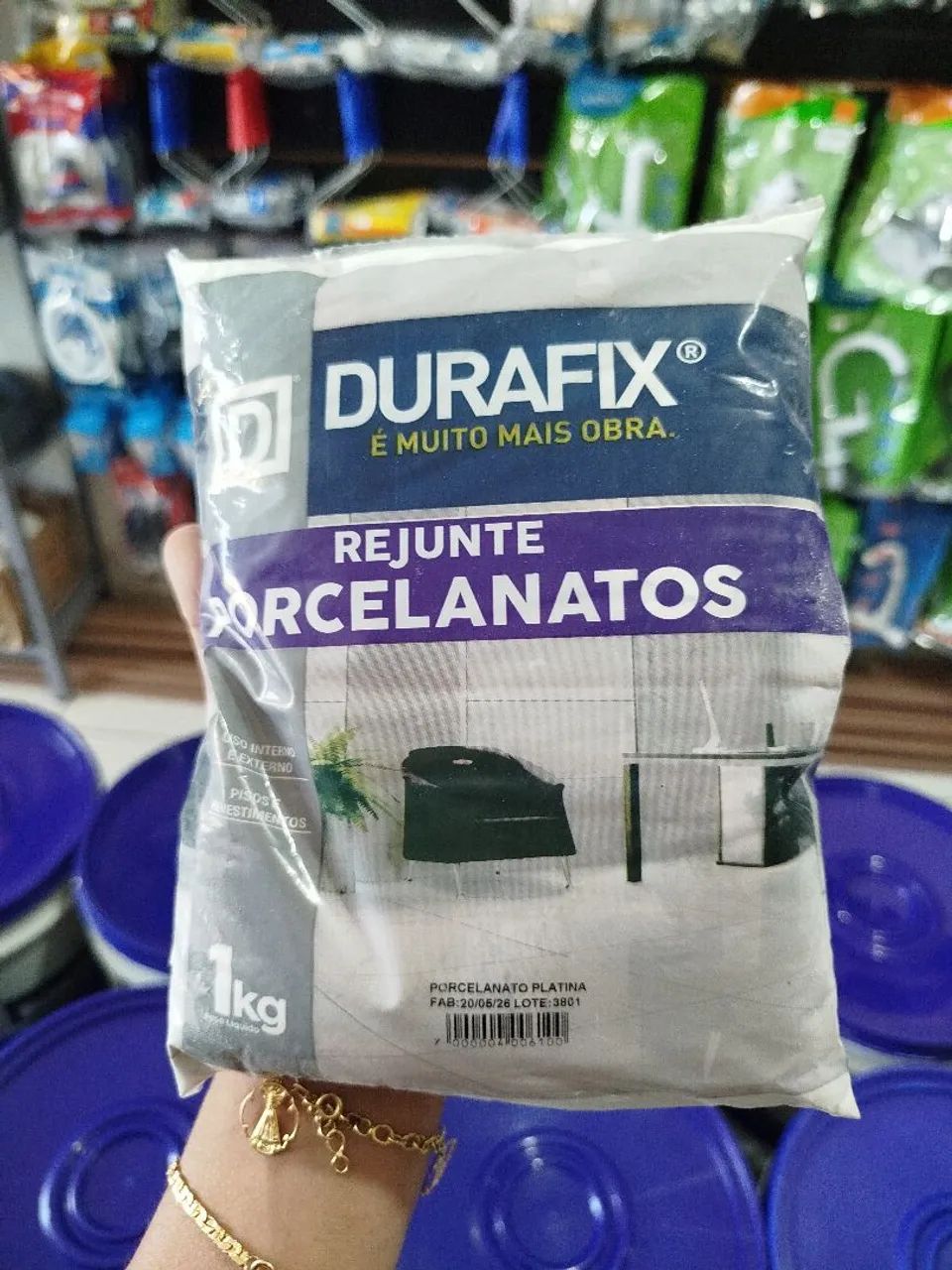 Rejunte platina DURAFIX porcelanatos 1kg - Foto 4