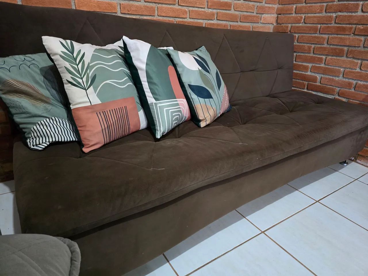 Vendo Sofá-cama marrom Suede