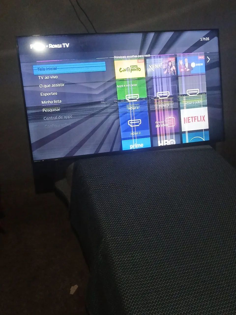TV Philco Roku TV com defeito na imagem -50"