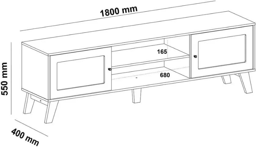 Rack para TV até 75" cor Carvalho com Menta - Foto 4