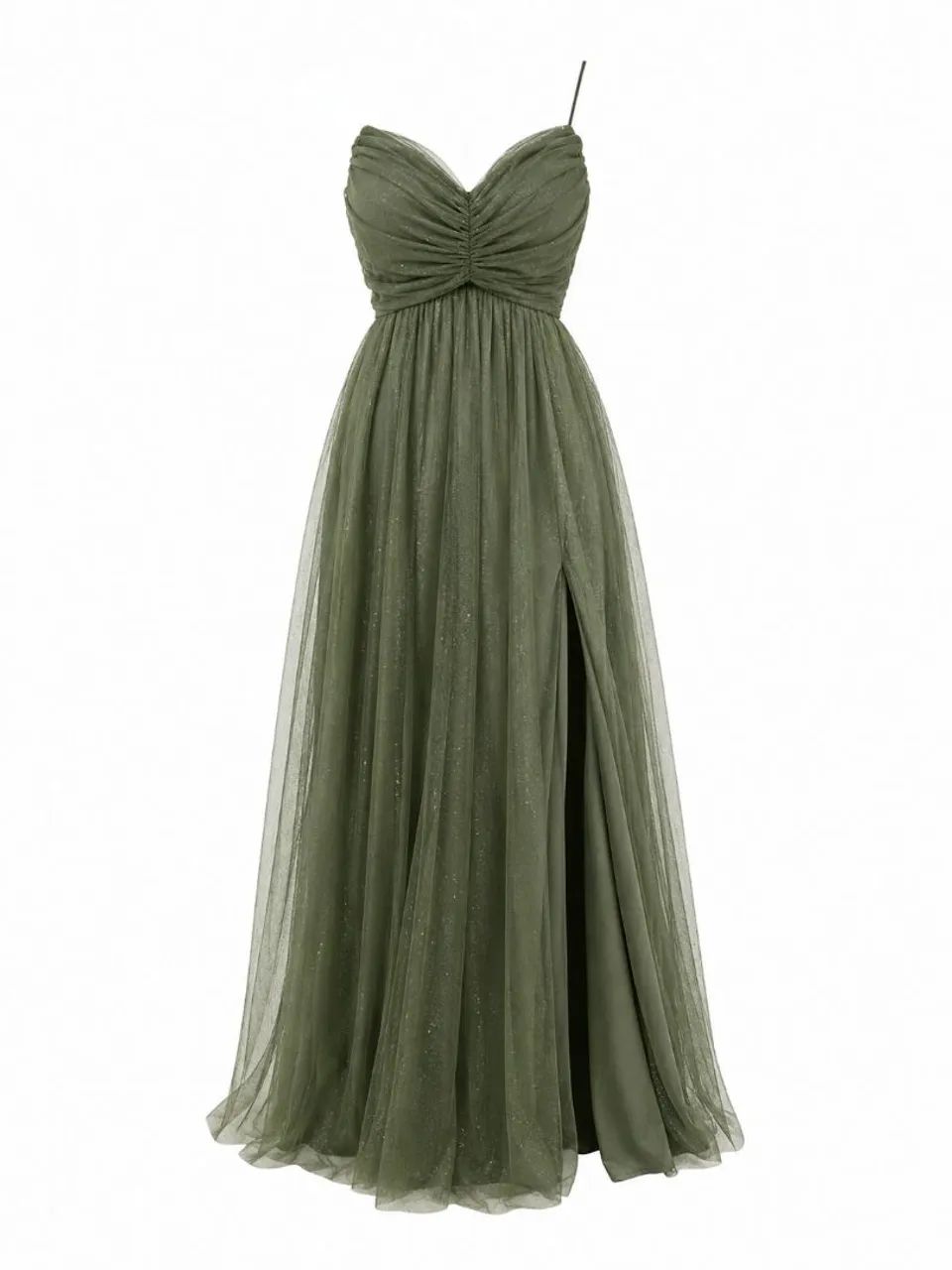 Vestido de casamento verde oliva (com brilhos)