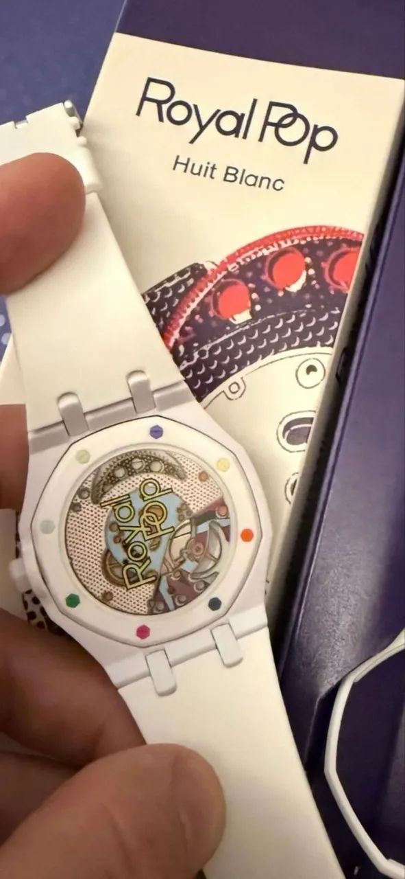 時計 Swatch x Audemars Piguet  Pop white relógio de bolso Audemars Piguet x Swatch Royal Pop Huit Blanc