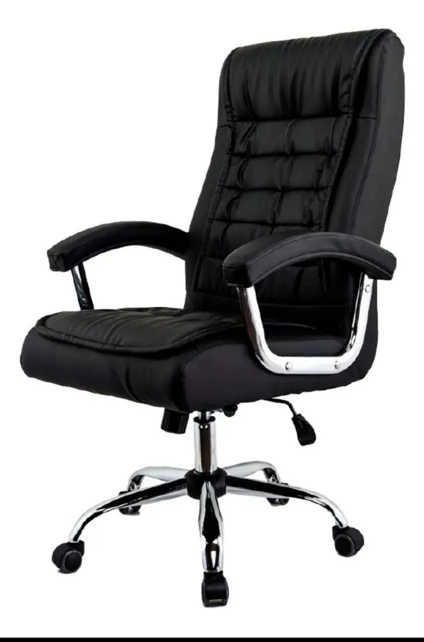 Cadeira Fox Office Presidente Giratória Cor Preto Material do Estofamento Couro Sintético  - Foto 2