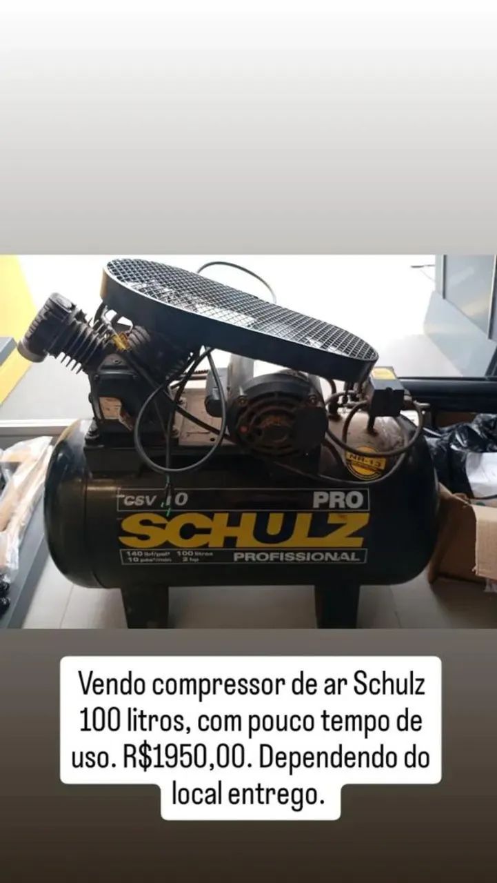 Vendo compressor de ar Schulz 100 litros novo 