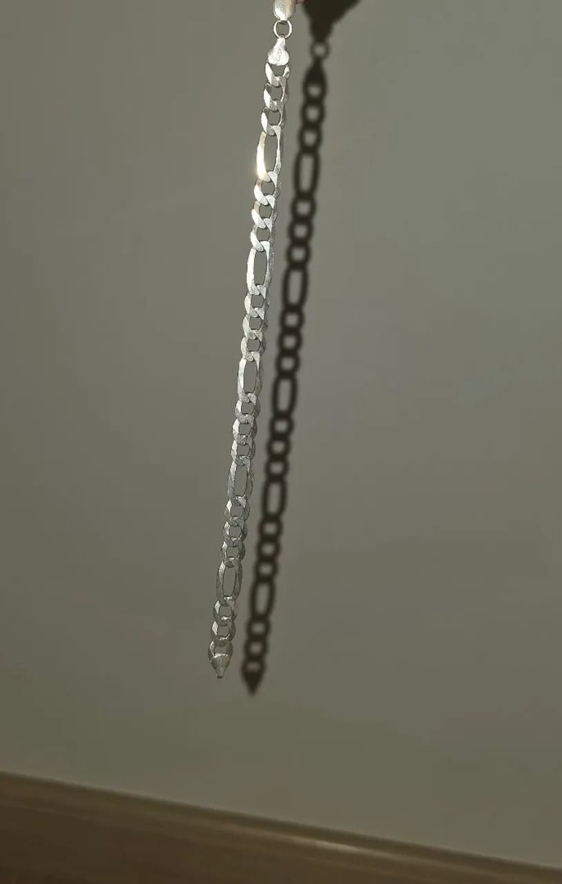 ?Pulseira De Prata 925 Elo Figaro 3x1 - 12g / 21cm Legítimo - Foto 5