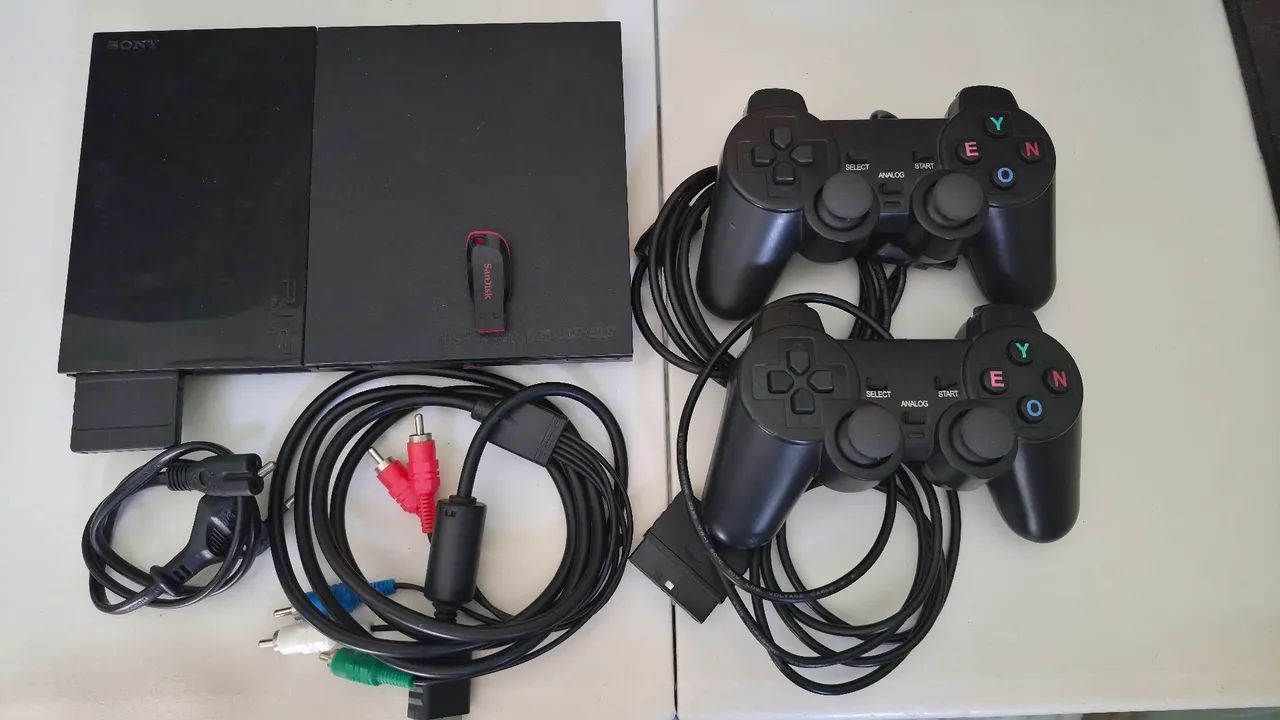 PS2 2 Controles + Pendrive - Foto 2