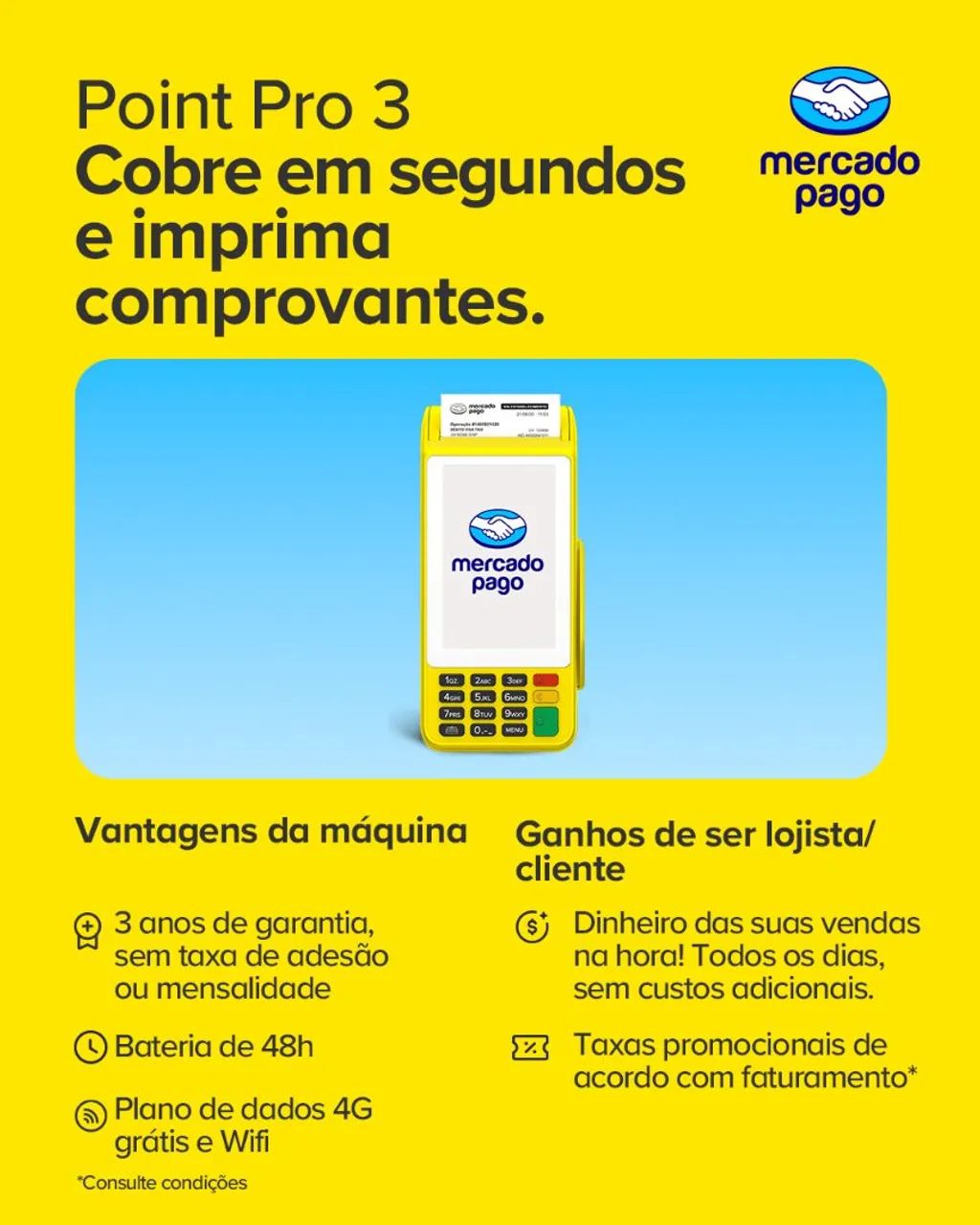 Maquininha Mercado Pago Point Pro 3 - Foto 2