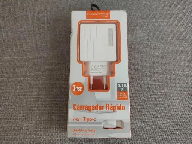 Carregador H'maston com 3 Usb + cabo tipo C - Foto 2