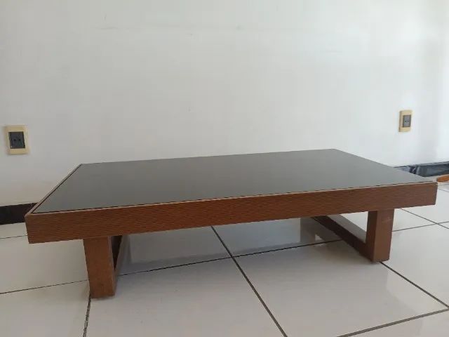 Centro em madeira com vidro escuro - Foto 2