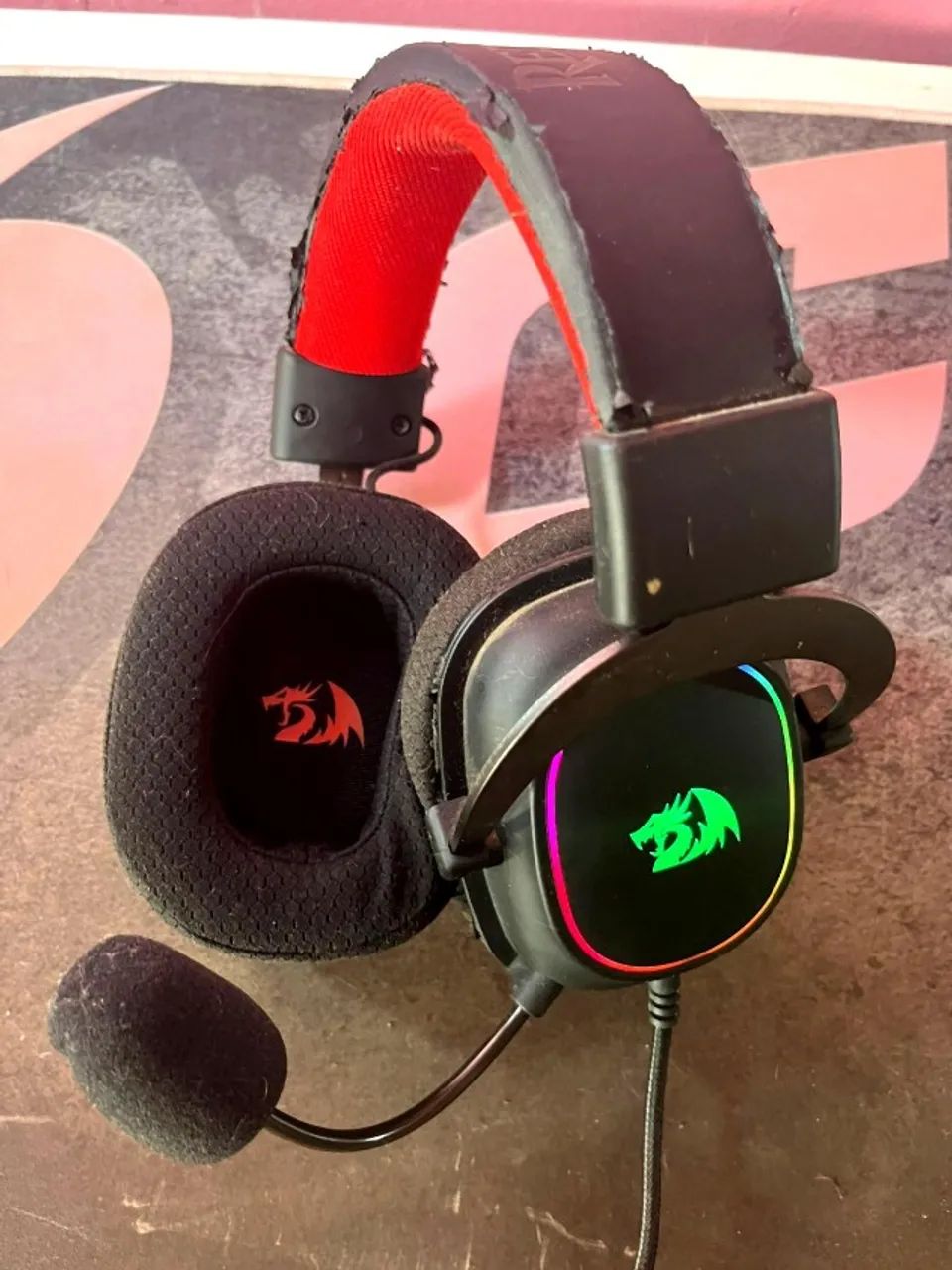 ★鈴雪⑲〜㉕★ Headset Gamer Redragon Zeus X RGB + Suporte de Mesa (Completo na