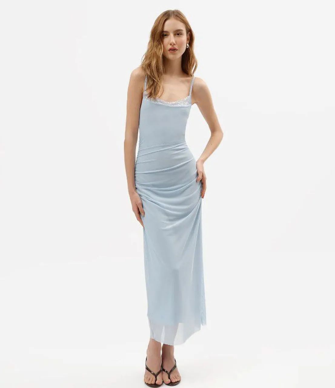 Vestido midi - azul bebê 
