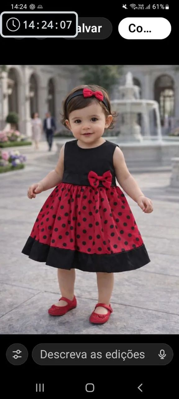 Vestido joaninha infantil lindo