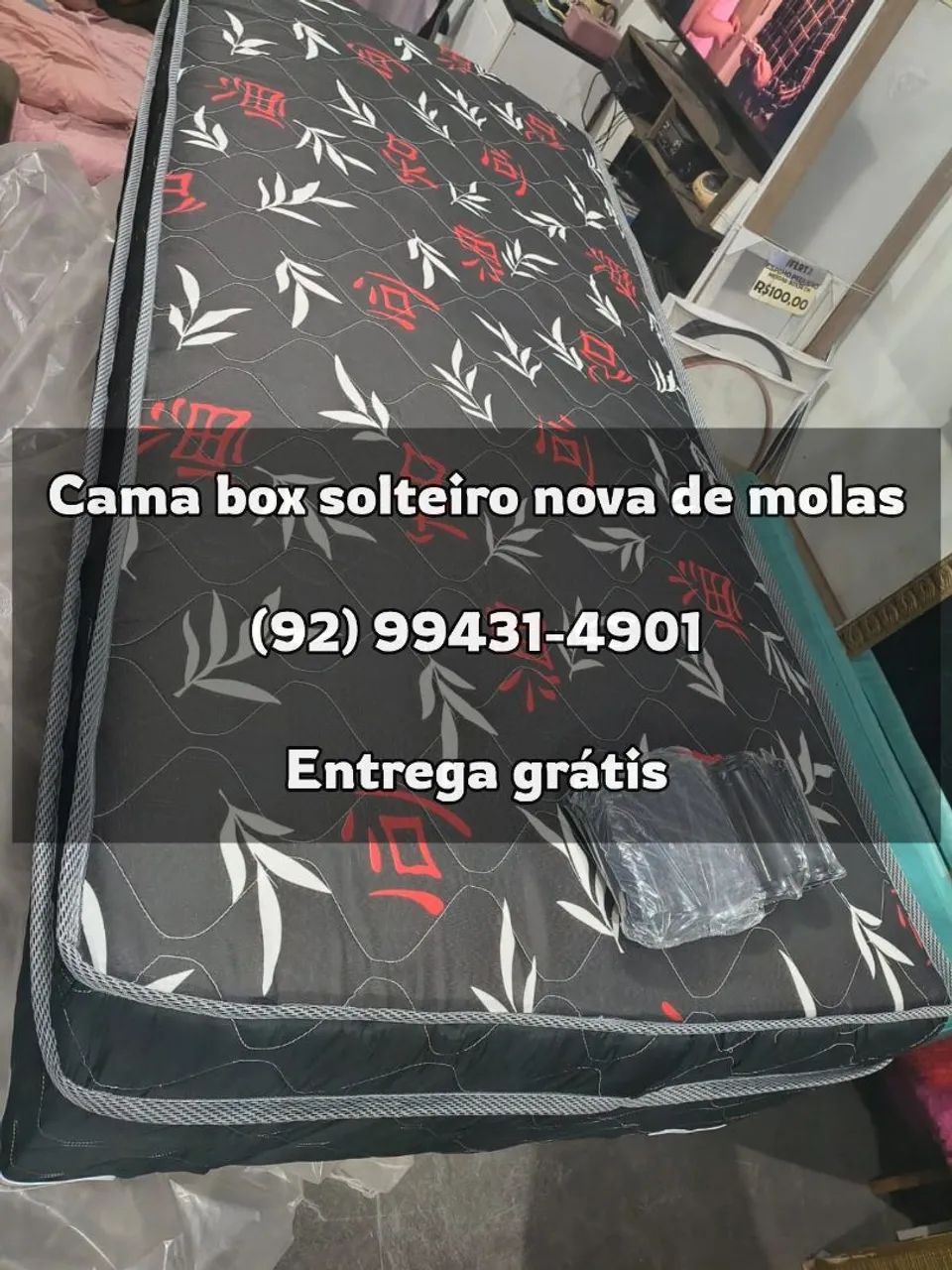 Cama Box Nova no Plástico - Molas Solteiro (ENTREGO GRÁTIS)