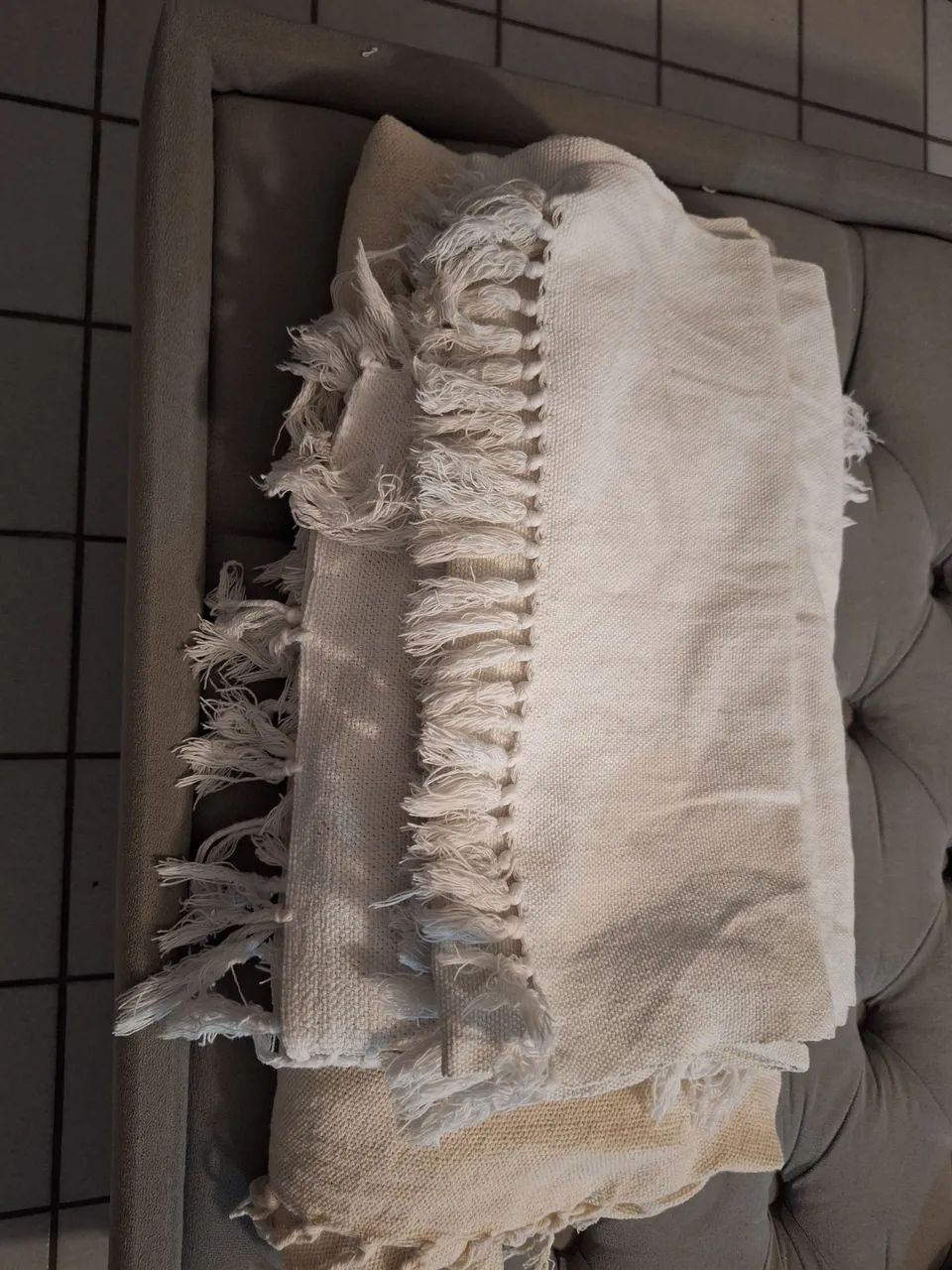 CONJUNTO DE MANTAS ALGODÃO CRU - Foto 4