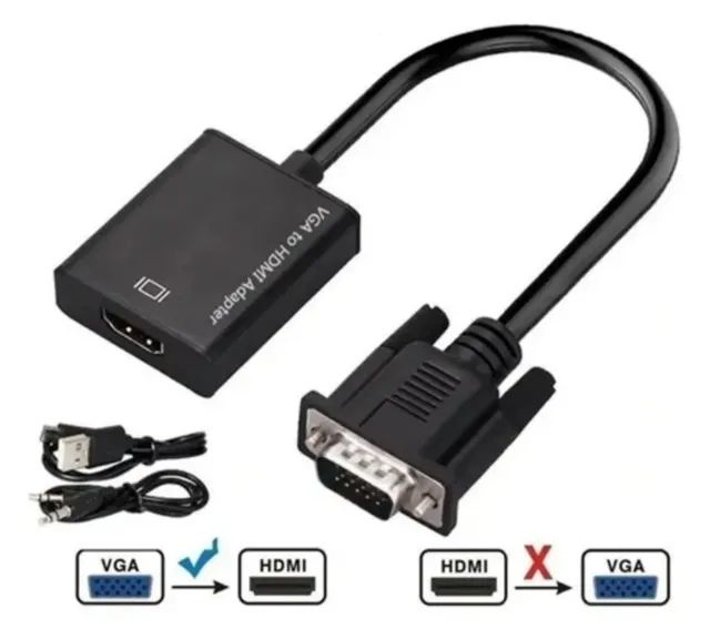 Cabo Conversor Vga Para Hdmi Áudio P2 e Vídeo - Foto 2