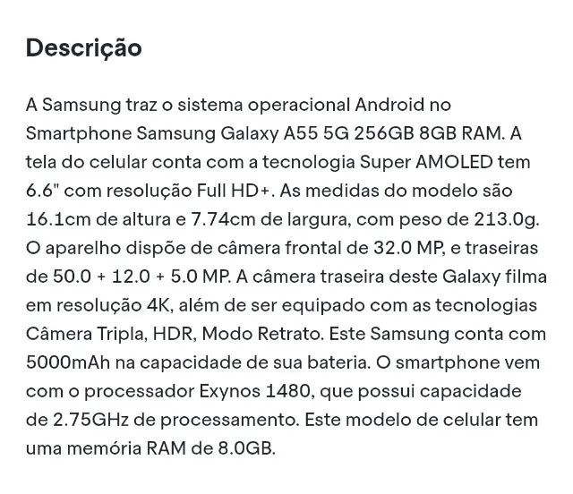 celular A55 SAMSUNG - Foto 2