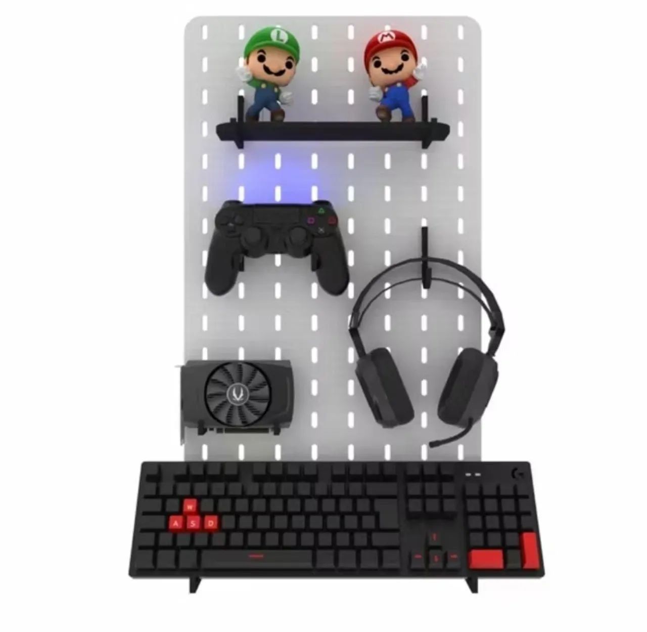 Pegboard MDF setup gamer Preto com branco Novo  - Foto 4