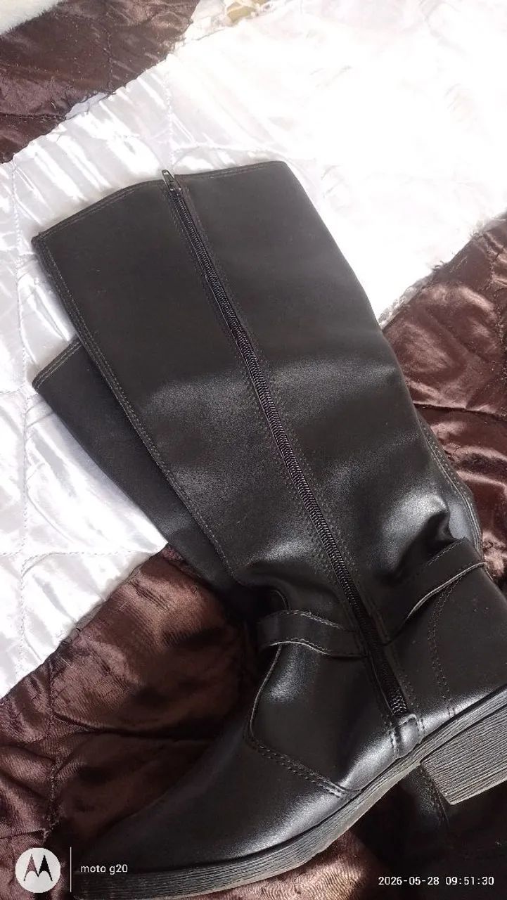 Bota cano longo número 38 preta 