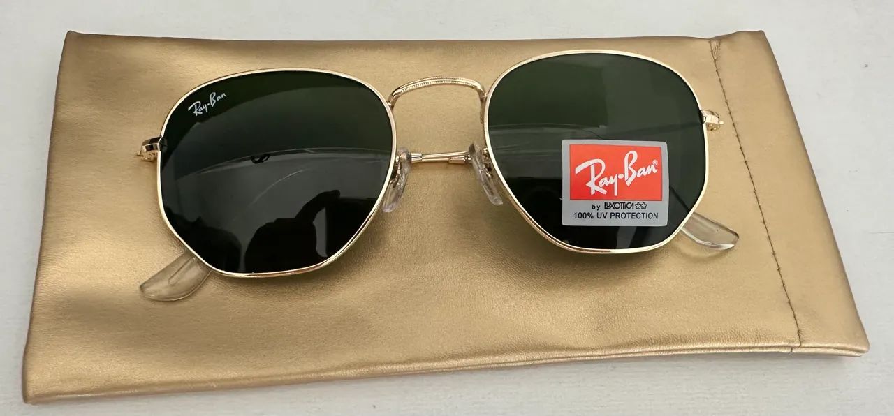 Oculus Ray Ban Hexagonal Dourado - Tamanho M 52 21