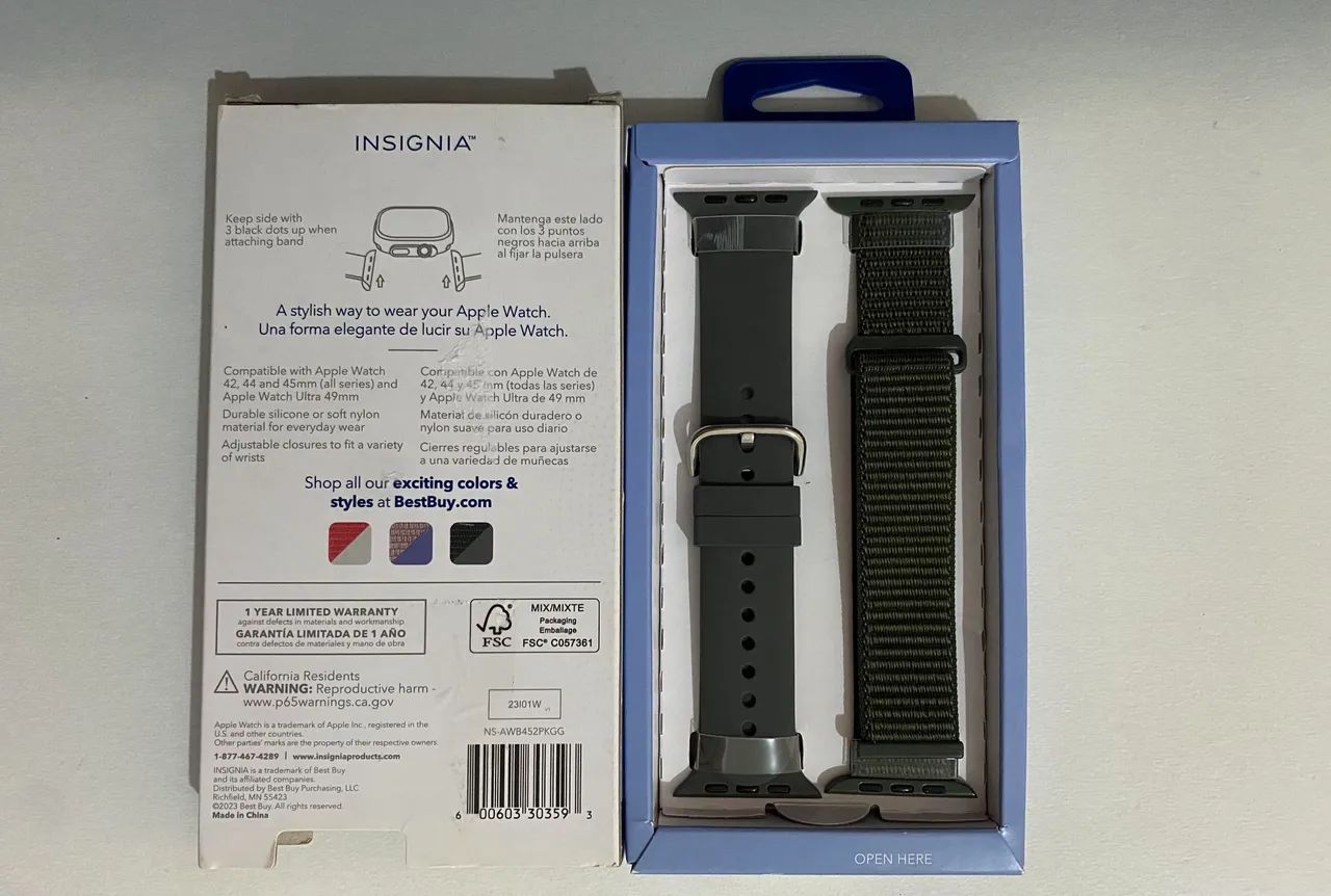 Kit com 2 pulseiras para relógio Apple watch 42/44/45mm
