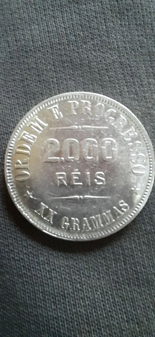 Moeda de 2.000 réis,"0"aberto - Foto 2