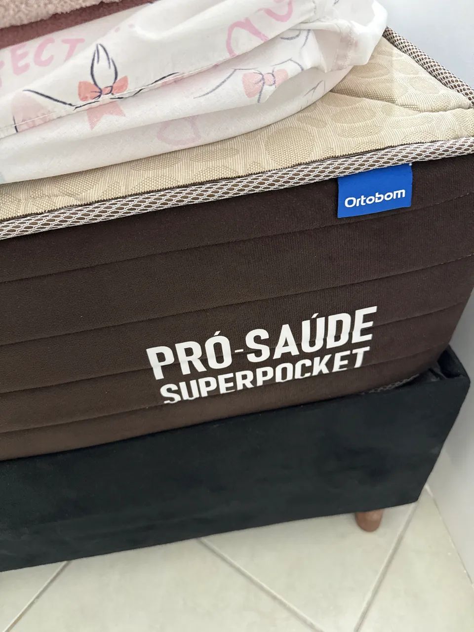 Conjunto Box Solteiro com Colchão Ortobom Novíssimo - Foto 3