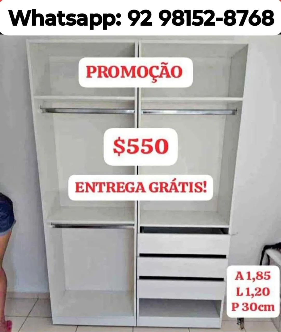 Closet básico super espaçoso 