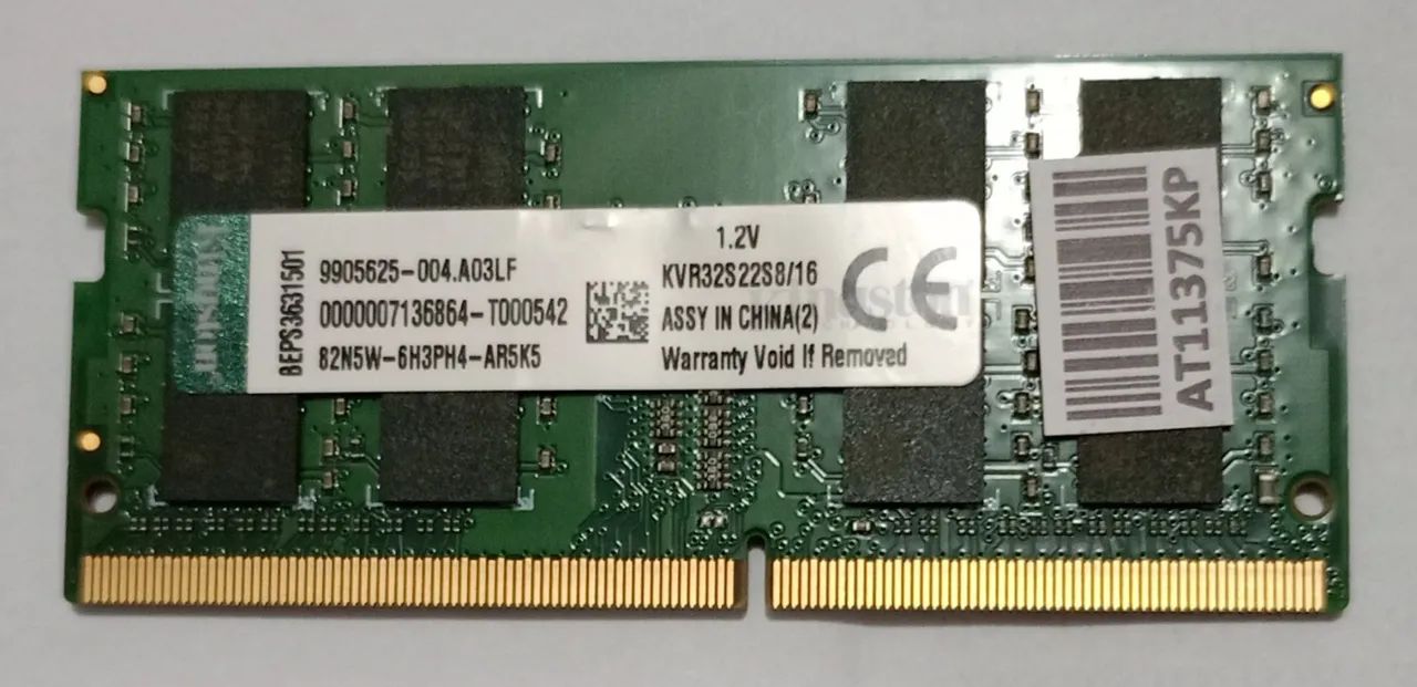 Módulo de memória RAM 16GB DDR4 Kingston 3200 Mhz , notebook 100% funcionando.