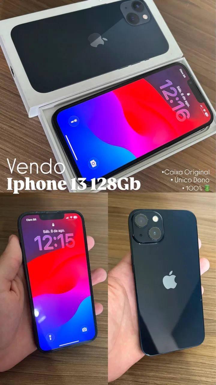 Iphone 13 128gb Azul meia noite