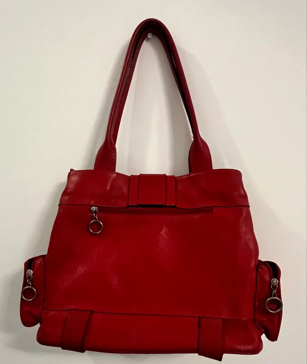 Bolsa de couro vermelha Firenze Legítima  - Foto 2