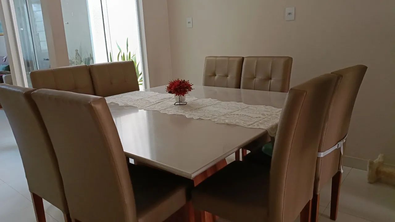 Vendo mesa quadrada (1,50x1,50) em MDF OFF WHITE - Foto 2