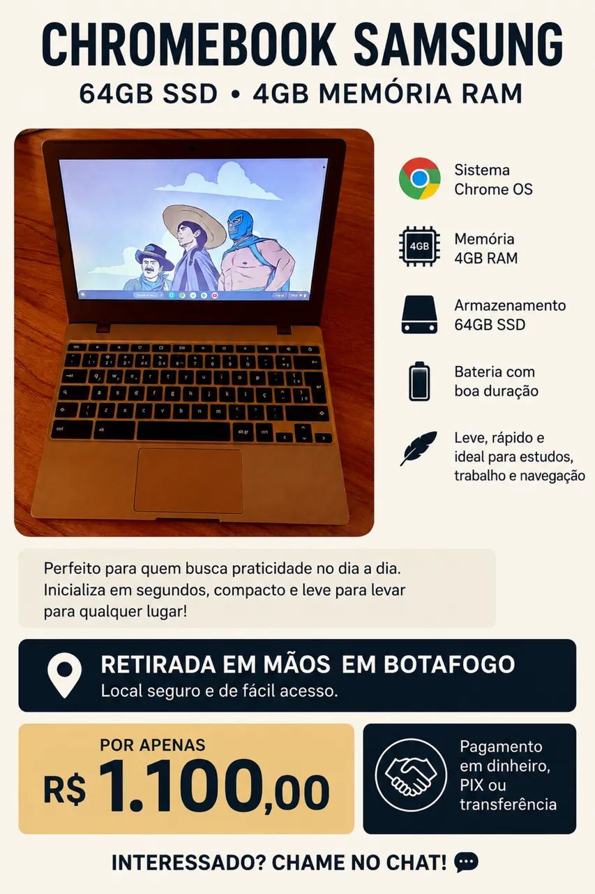 Samsung Chromebook 4 - 64GB | 4GB RAM - R$ 1.100 - Foto 5