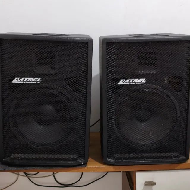 Kit Caixa De Som Datrel Ativa AT12-250 + Caixa passiva CE250 500w Watts Rms 12 Polegadas A