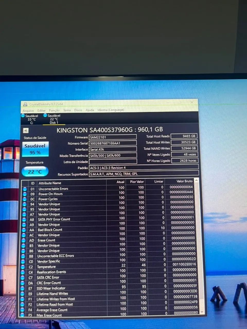 SSD Kingston 960GB - Funcionando Perfeitamente - Foto 3