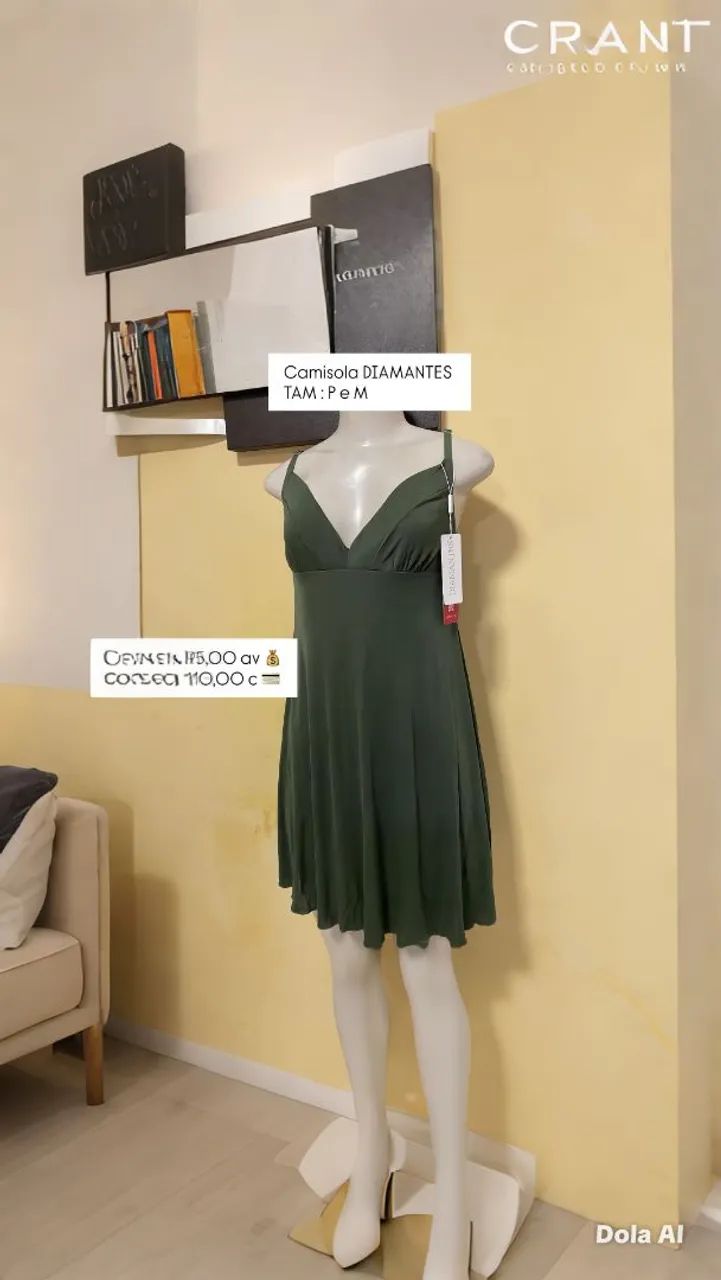 Camisola diamante P e M preto e verde 