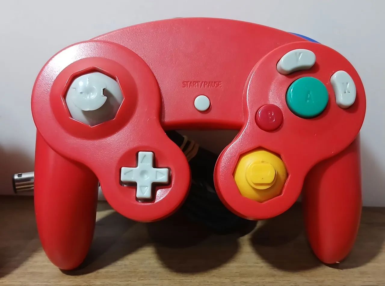 Par controle com fio gamecube e wii vermelho (sem teste) - Foto 3