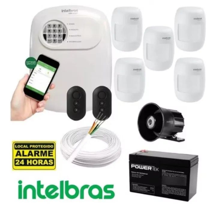 Kit alarme com sirene+ sensor e bateria