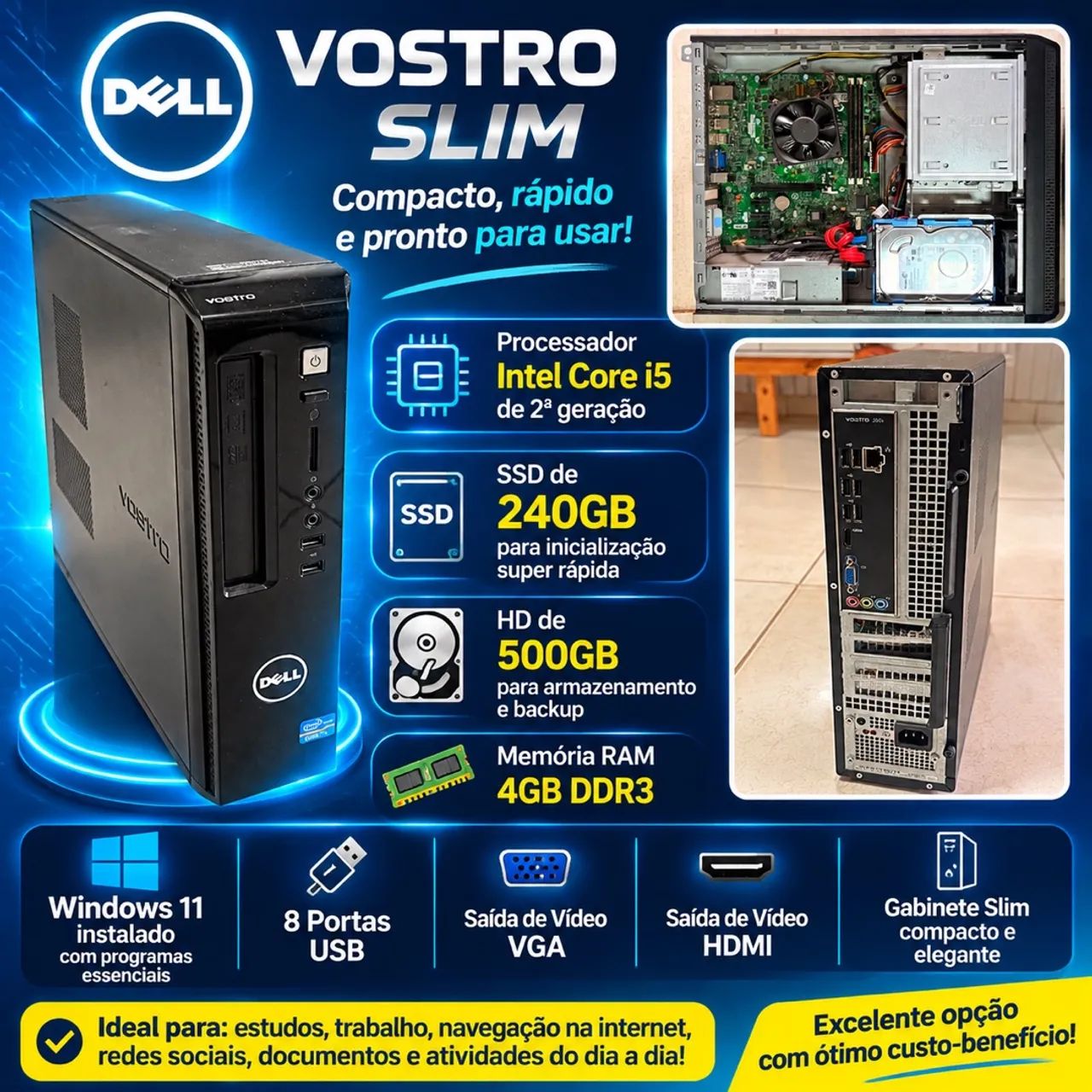 Computador Dell Slim modelo Vostro 260s