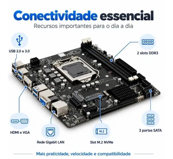 Placa mãe  Usb 3.0  internet ultra rapida 1000mb com NVME - Foto 3